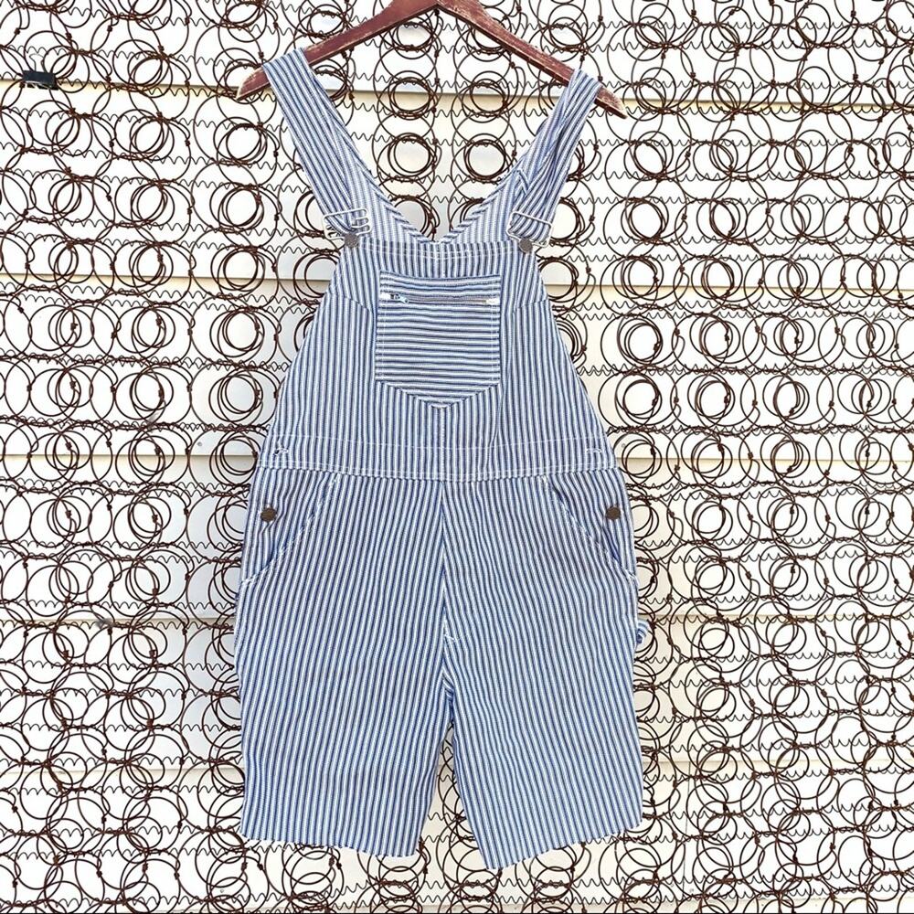 Vintage Sears JR Bazaar railroad stripe shortalls Size 11
